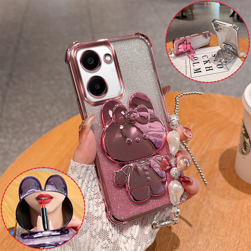 Vivo Y28 - Casing Ponsel Cermin 3D Kelinci Lucu