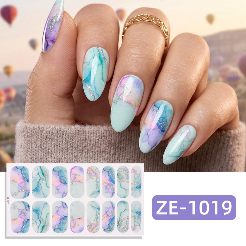 16Tips Stiker Kuku Glitter Mar - Full Cover Adhesive ulasan dan harga